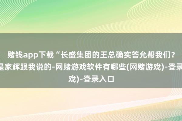 赌钱app下载“长盛集团的王总确实答允帮我们？”“是家辉跟我说的-网赌游戏软件有哪些(网赌游戏)-登录入口